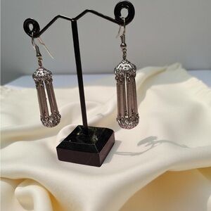 Vintage Silver Filigree Lantern Earrings – Unique Birdcage Dangles